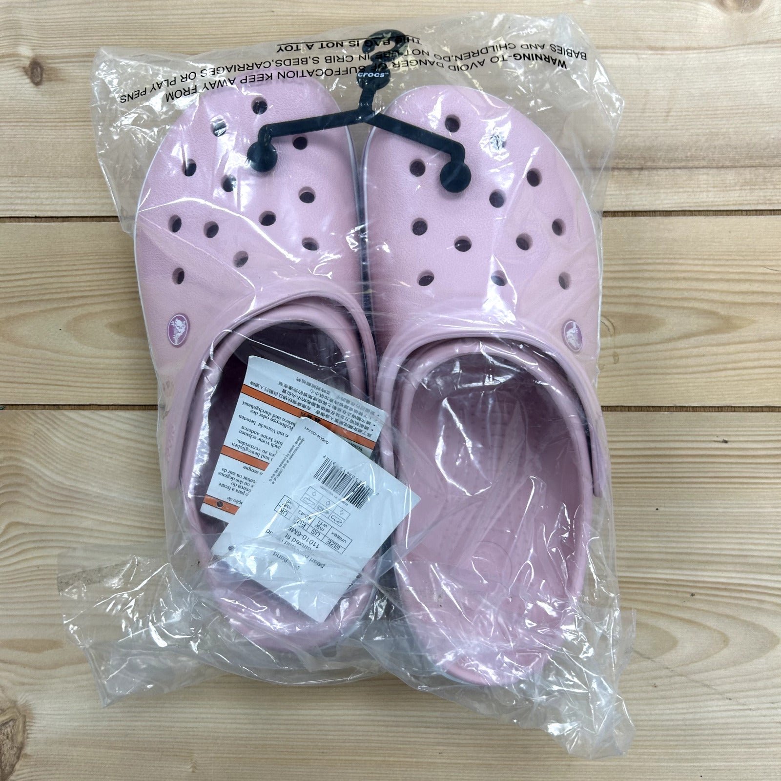 Crocs Crocband Clog Shoes Pearl Pink/Wild Orchid Mens 9 Womens 11 -11016-6MB NEW