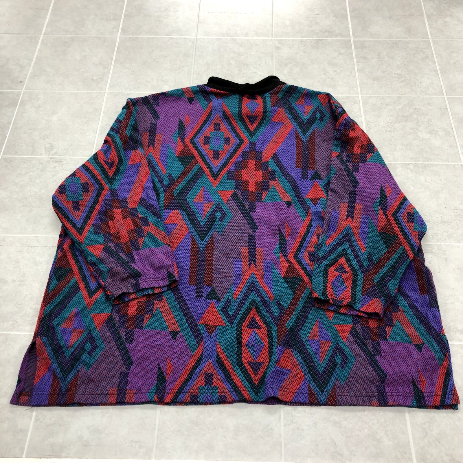 Vintage Youngstuff Multicolor Patterned Long Sleeve Crew Sweater Adult Size 3XL