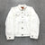 Levis White Long Sleeve Button UP Denim Trucker Jean Jacket Adult Size L
