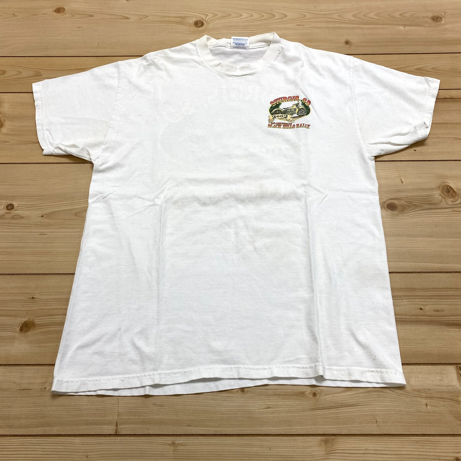 Vintage White 2002 Sturgis Black Hills Rally Short Sleeve T-Shirt Adult Size L