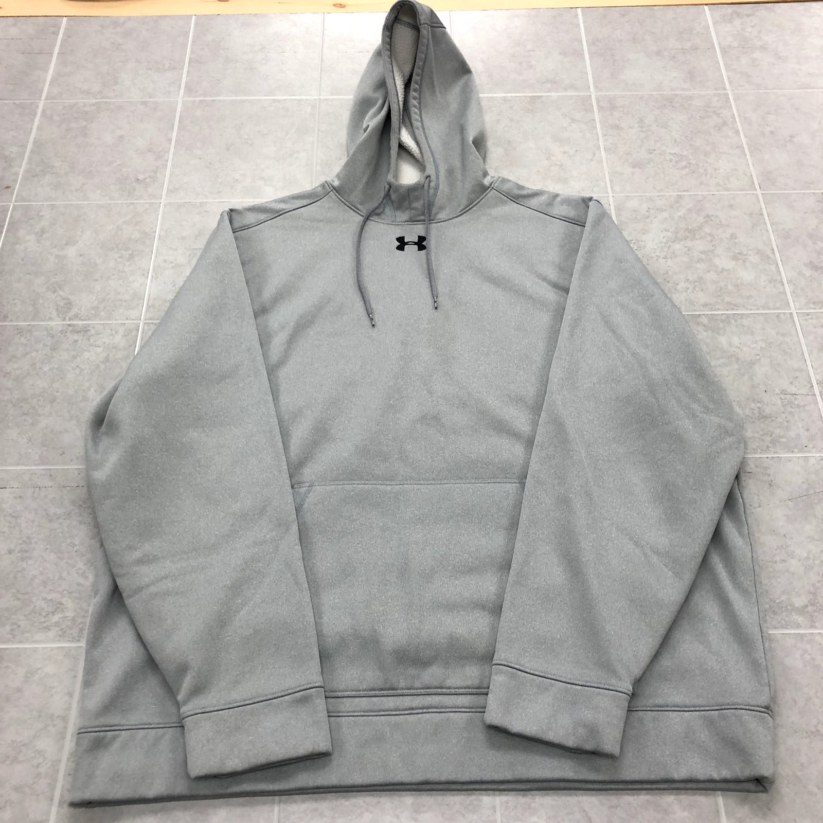 Under Armour Gray Long Sleeve Graphic Logo Hooded Sweatshirt Adult Size 3XL