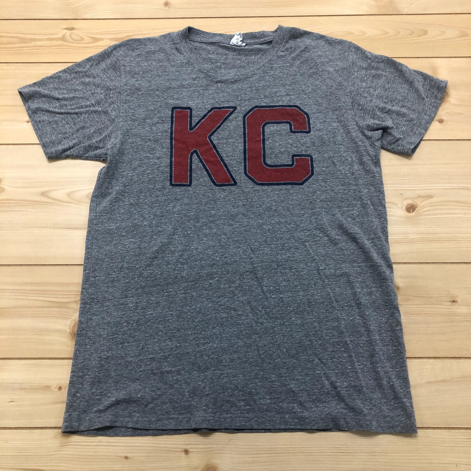 Charlie Hustle Grey Kansas City Crew Long Sleeve Pullover T-Shirt Womens Size L