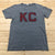 Charlie Hustle Grey Kansas City Crew Long Sleeve Pullover T-Shirt Womens Size L