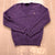 Ralph Lauren Sport Purple Cable-Knit V-neck Solid Cotton Sweater Girls' XL