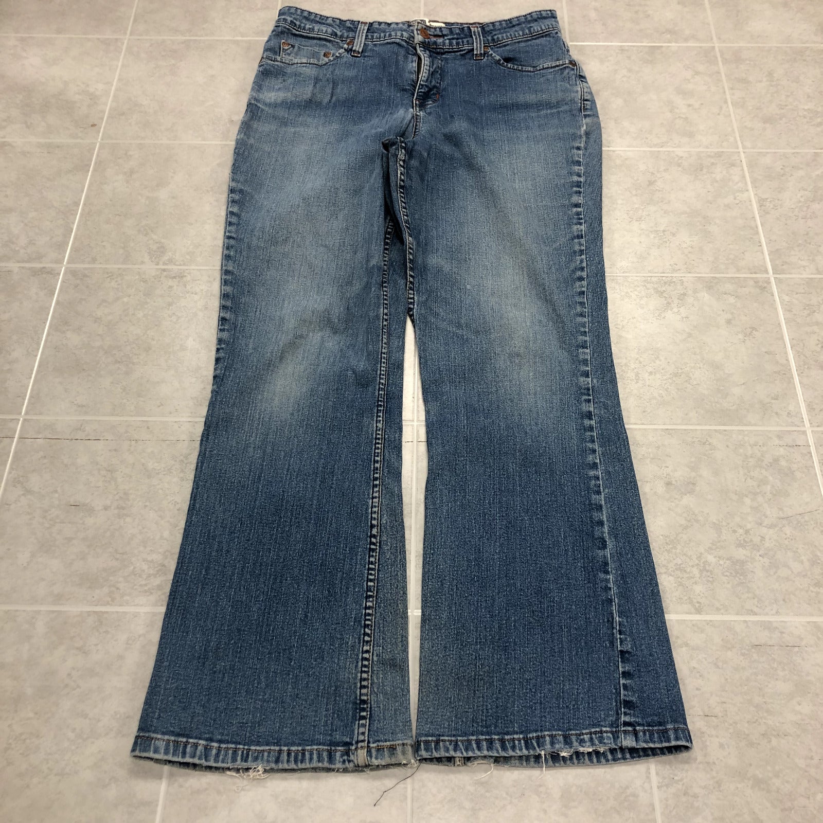 Levis Blue At Waist Bootcut Flat Front Denim Jeans Womens Size 32
