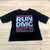 Recycled Karma Black Run DMC Crew Short Sleeve Pullover T-Shirt Womens Size M