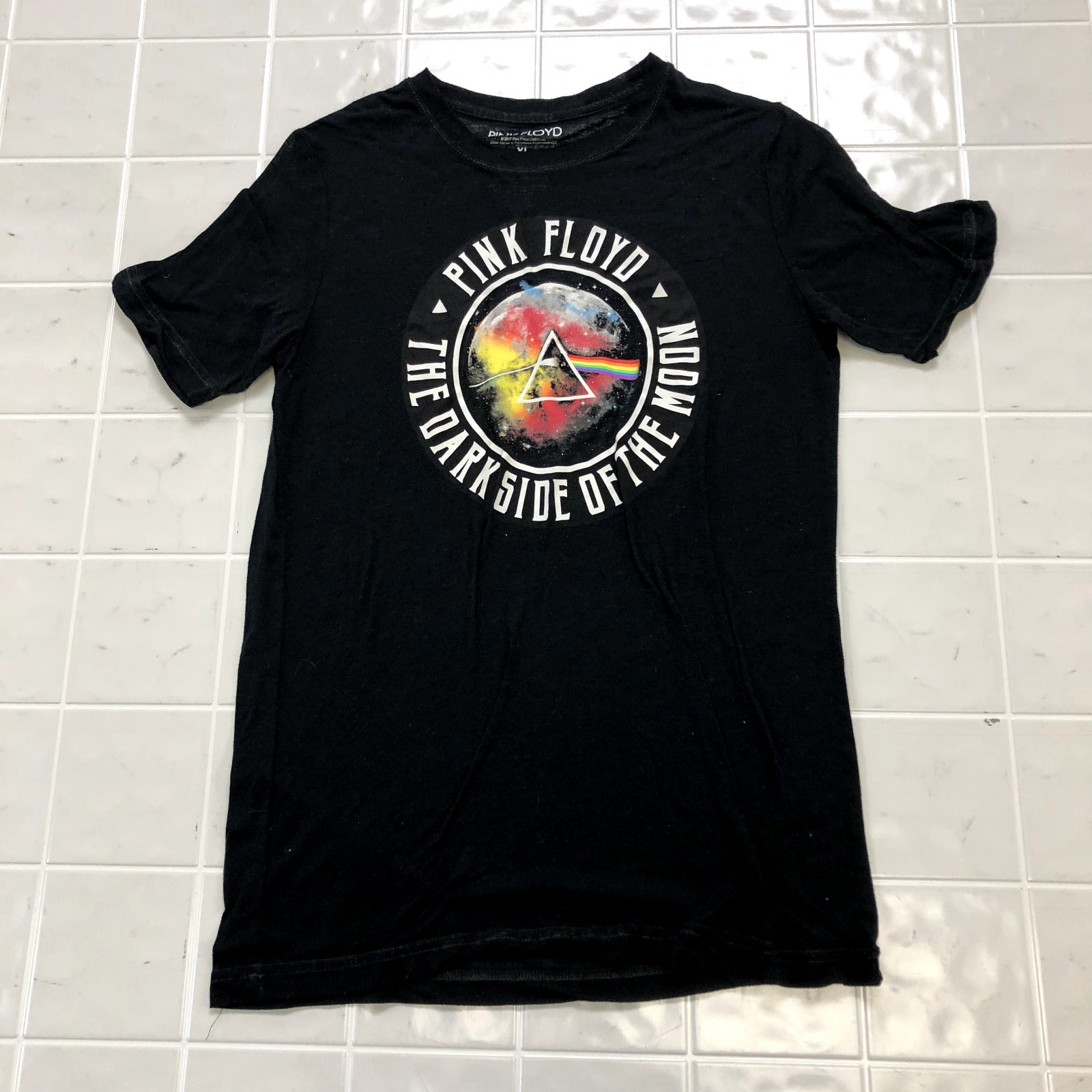 Pink Floyd Black Graphic Logo The Dark Side Of The Moon T-shirt Adult Size XL