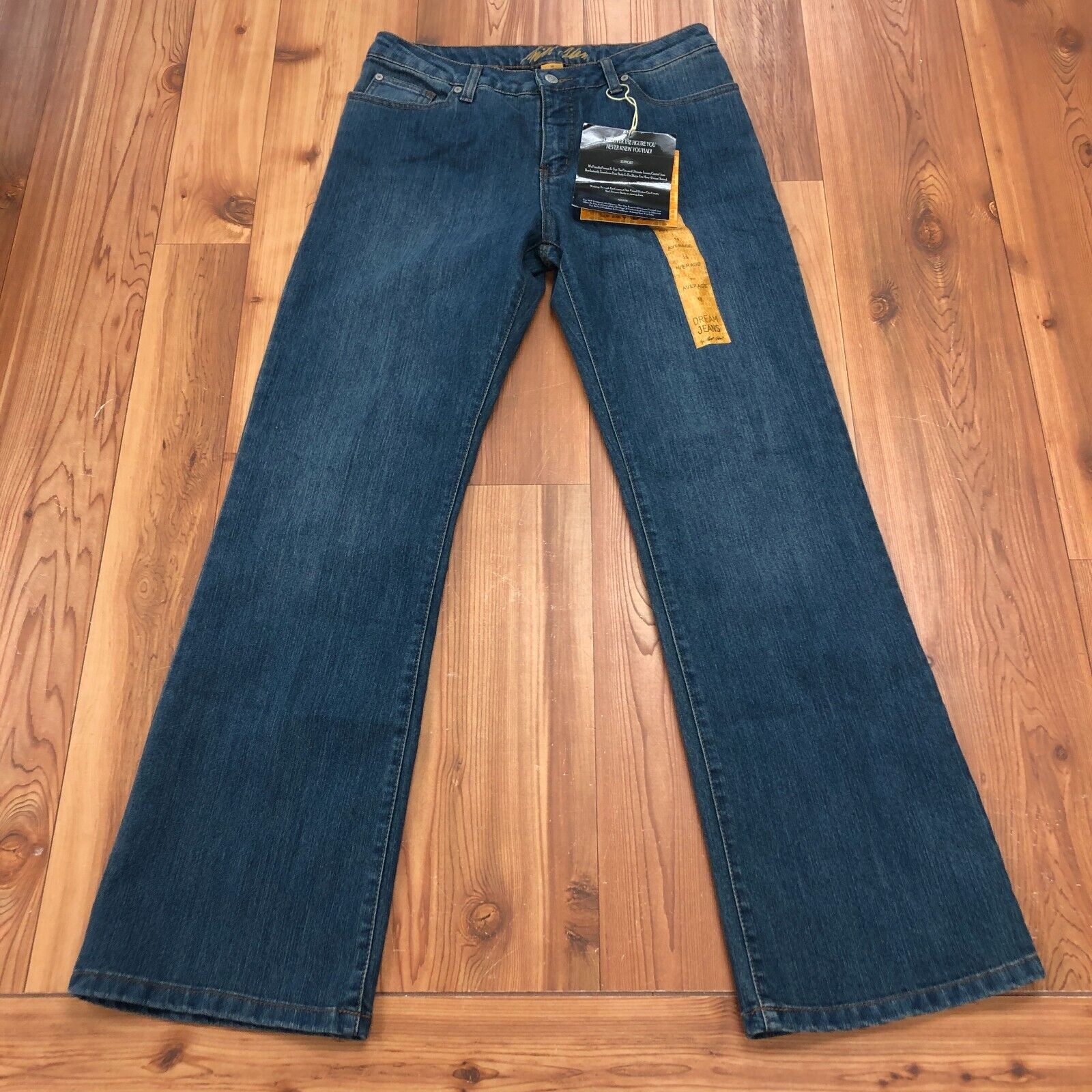 NEW Bill Blass Blue Triangular Fit Stretch Boot Cut Dream Jeans Womens Size 10