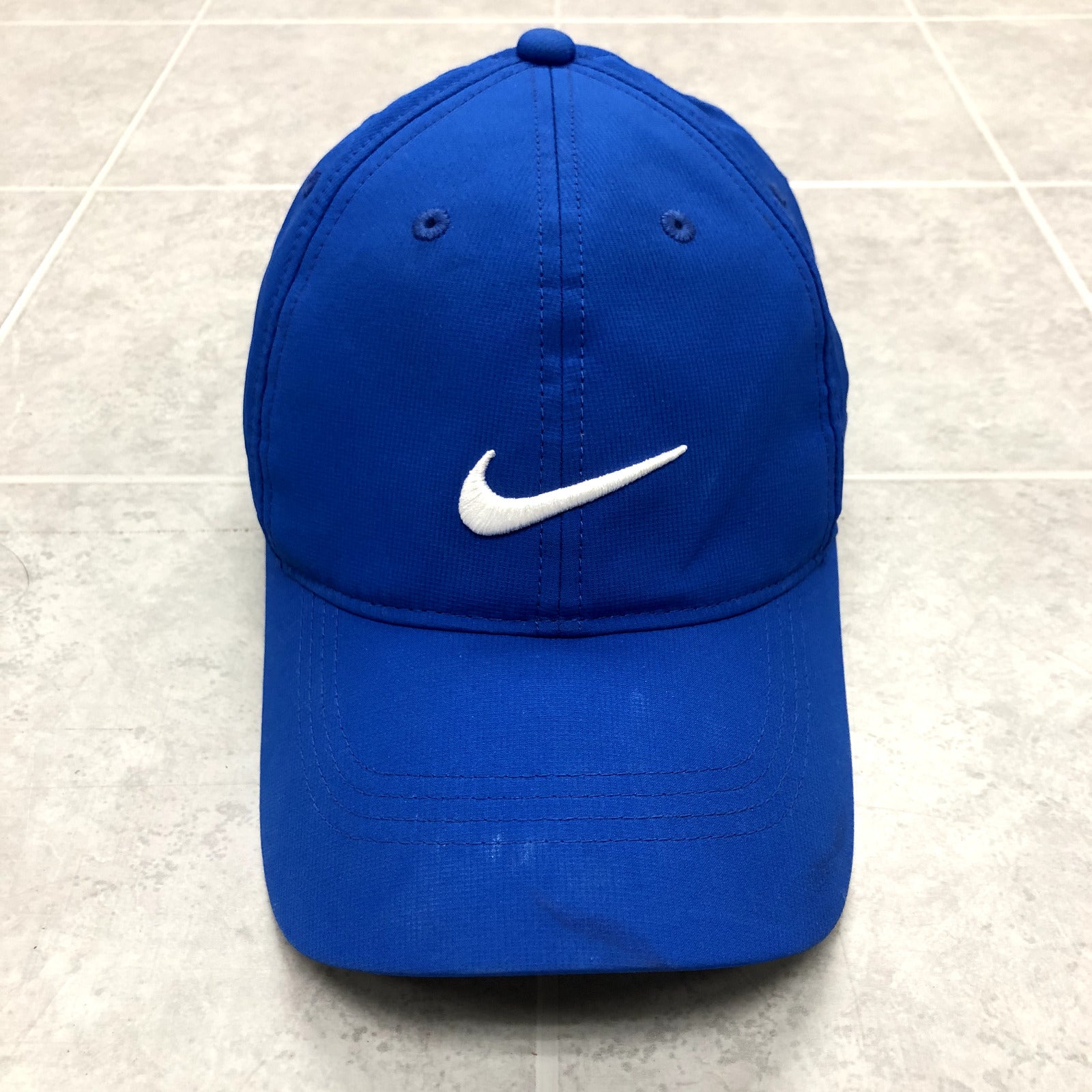Nike Golf Blue Hook Loop Back Graphic Logo Baseball Cap Hat Adult One Size
