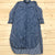 GAP Blue Striped Crew Collar Long Sleeve Button Up Shirt Dress Womens Size M