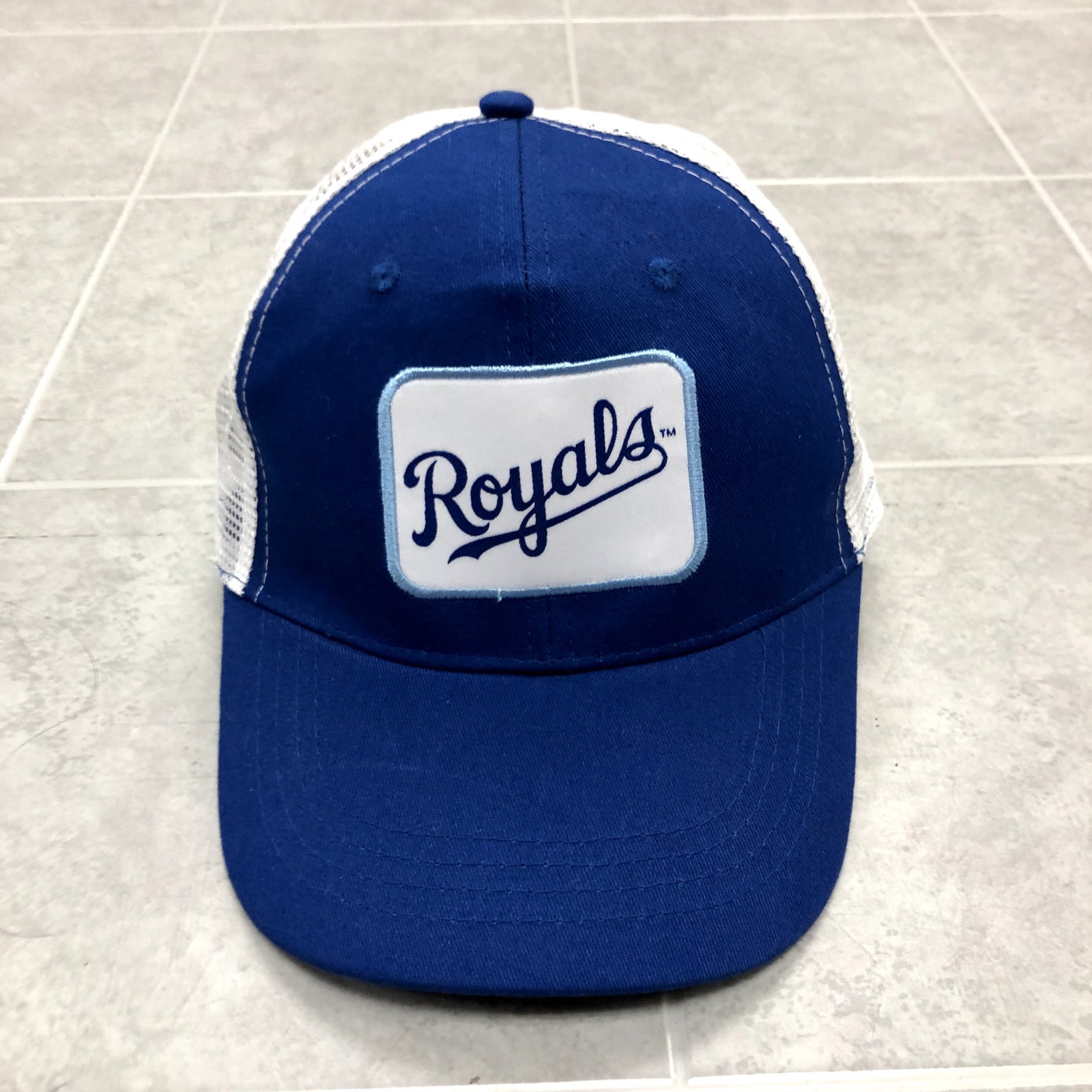 Blue Mesh Snap Back Graphic Kansas City Royals Baseball Cap Hat Adult One Size