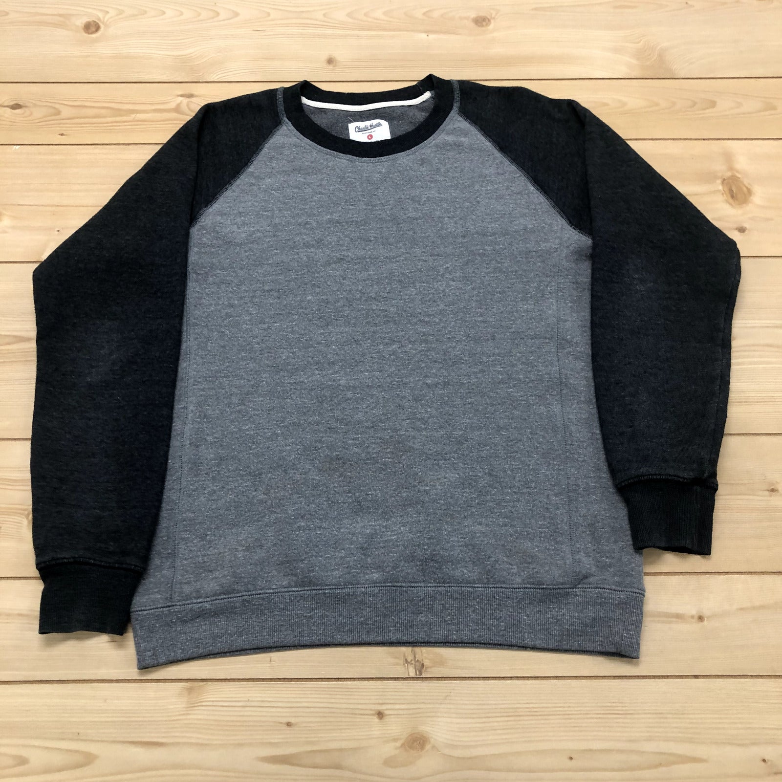 Charlie Hustle Black & Grey Soft Long Sleeve Pullover Sweatshirt Adult Size L