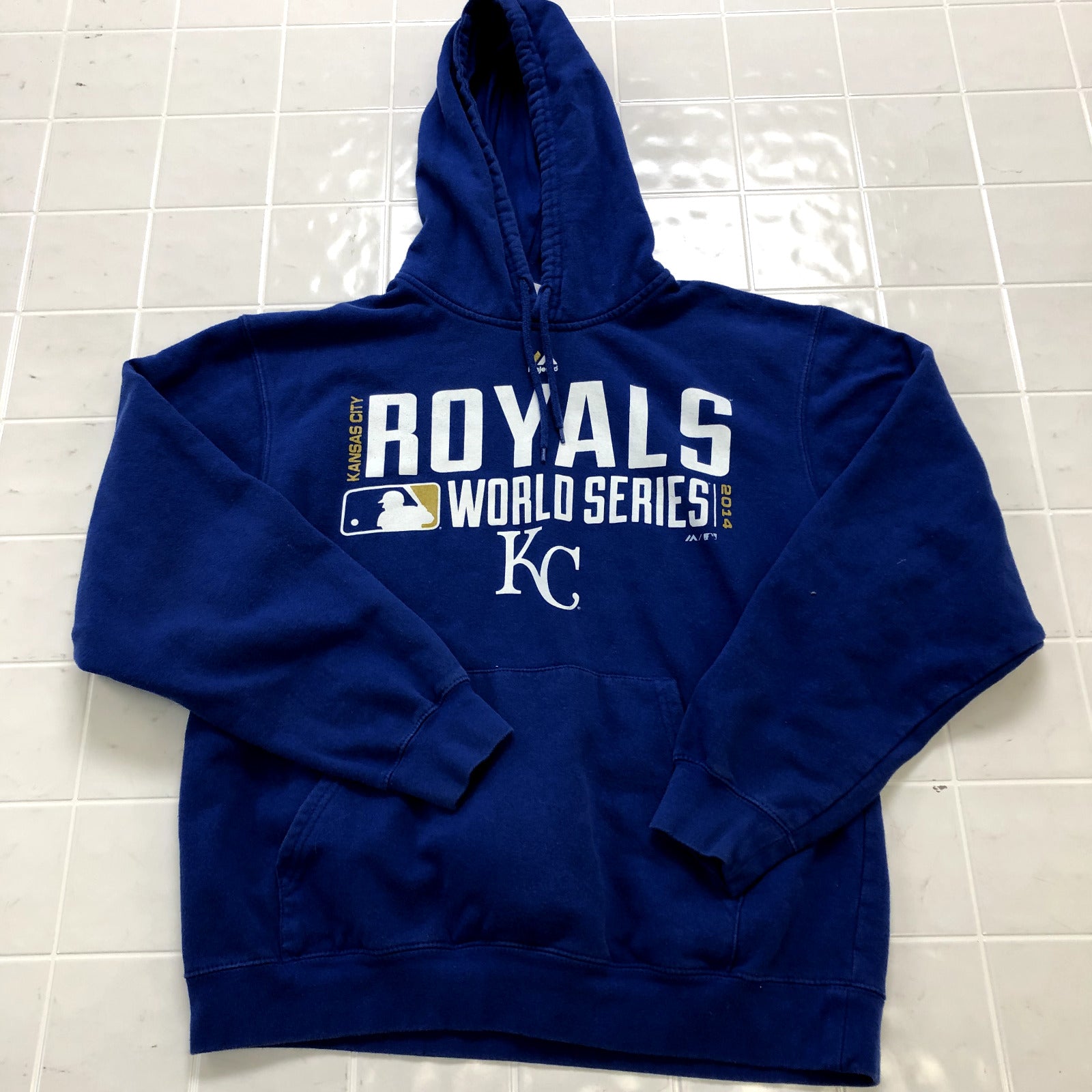 Majestic Blue Kansas City Royals World Series Regular Hoodie Adult Size L