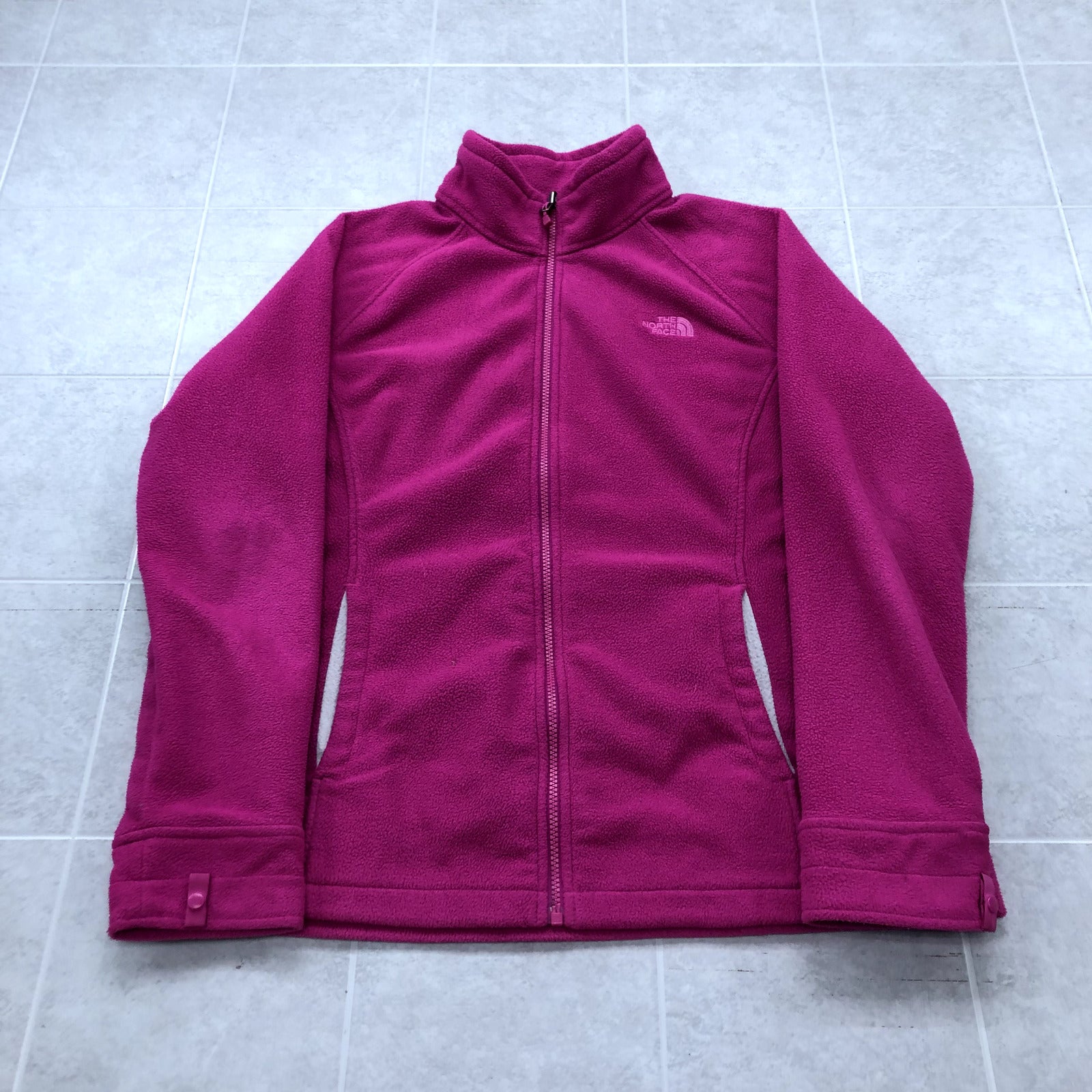 The North Face Pink Long Sleeve Mock Neck Full-Zip Fleece Jacket Womens Size XL
