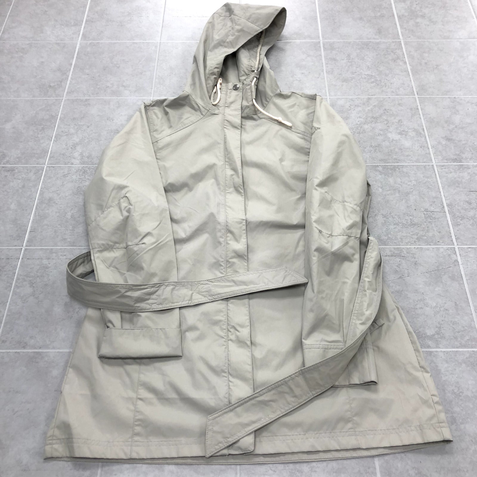 Columbia Gray Long Sleeve Full-Zip Hooded Raincoat Jacket Womens Size L