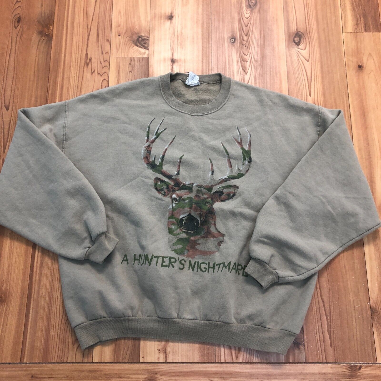 Vintage American Tradition Brown A Hunters Nightmare Sweatshirt Adult Size XL