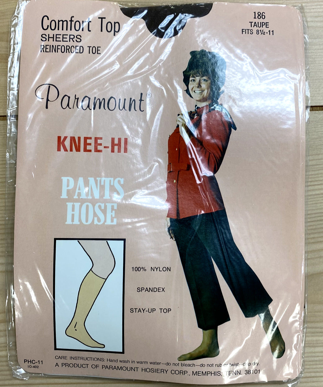 Vintage Paramount Taupe Comfort Top Knee-Hi  Panty Hose Women Size 8.5-11