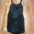 Asos Black Pleated Ruffle Sleeveless Midi A-Line Curve Style Dress Women Size 26