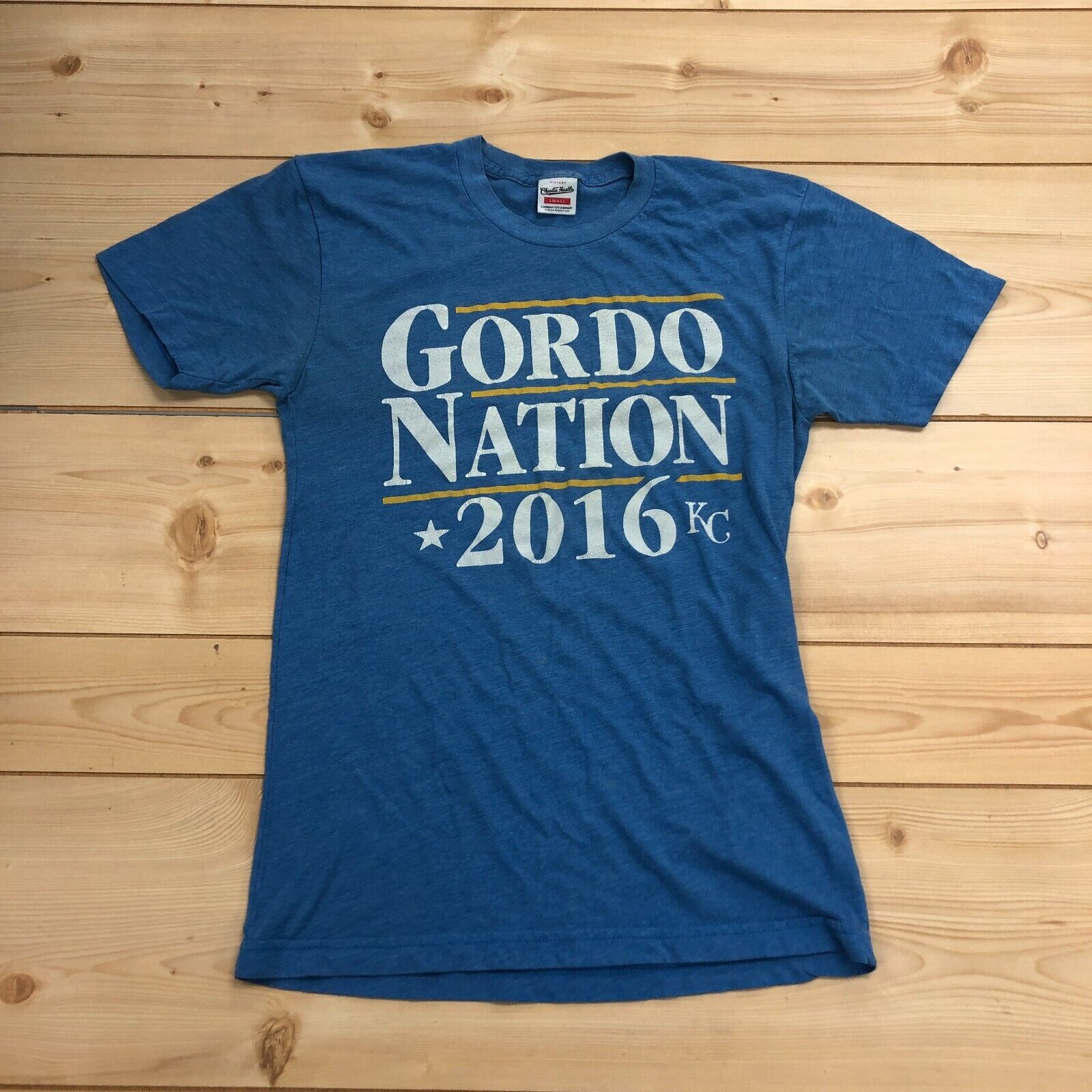 Charlie Hustle Blue Gordo Nation 2016 Graphic Short Sleeve Shirt Womens Size S