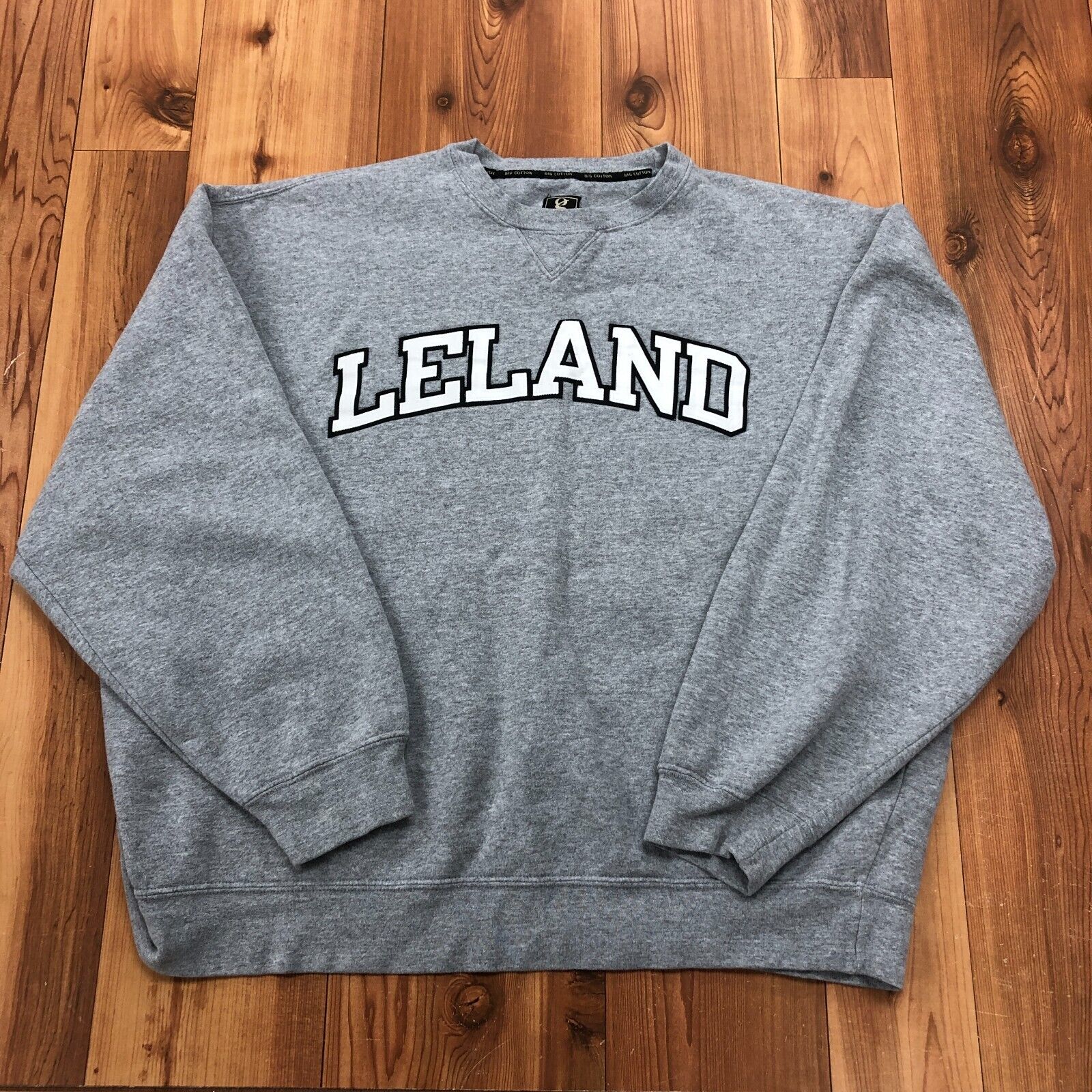 Vintage Gear For Sports Grey LELAND Graphic Pullover Sweatshirt Adult Size 2XL