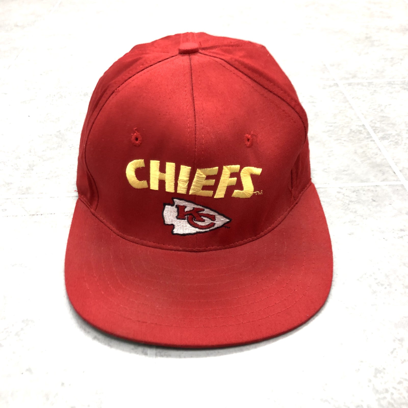 Vintage NFL x AJD Red Snap Back Graphic Kansas City Chiefs Hat Adult One Size