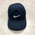 Nike Dri Fit Navy Blue Hook Loop Back Graphic Logo Baseball Cap Adult One Size