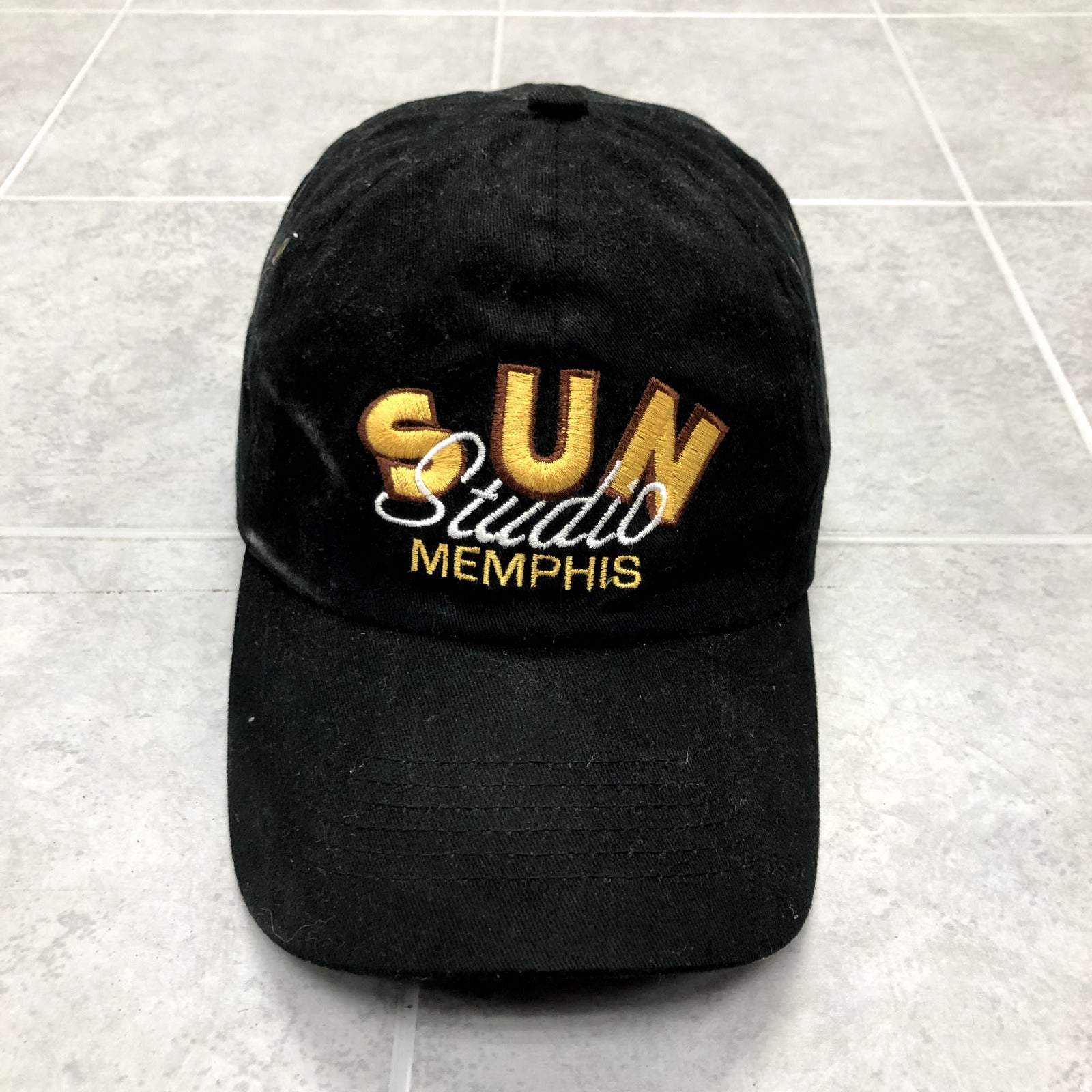 Vintage SEBA Black Graphic Sun Studio Memphis Baseball Cap Hat Adult One Size