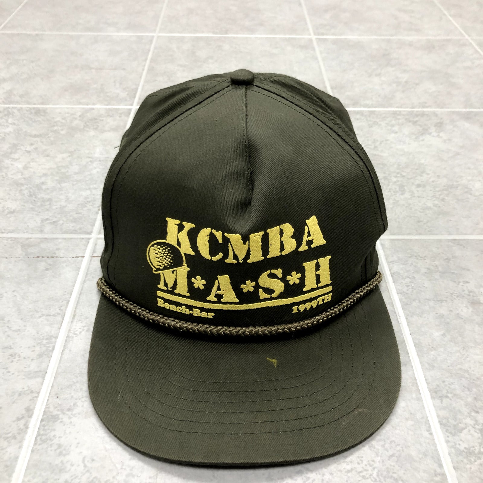 Vintage Green Snap Back Tasseled Graphic KCMBA Mash Baseball Cap Adult One Size