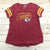 NFL Team Red Kansas City Chiefs V Short Sleeve Pullover T-Shirt Womens Size L