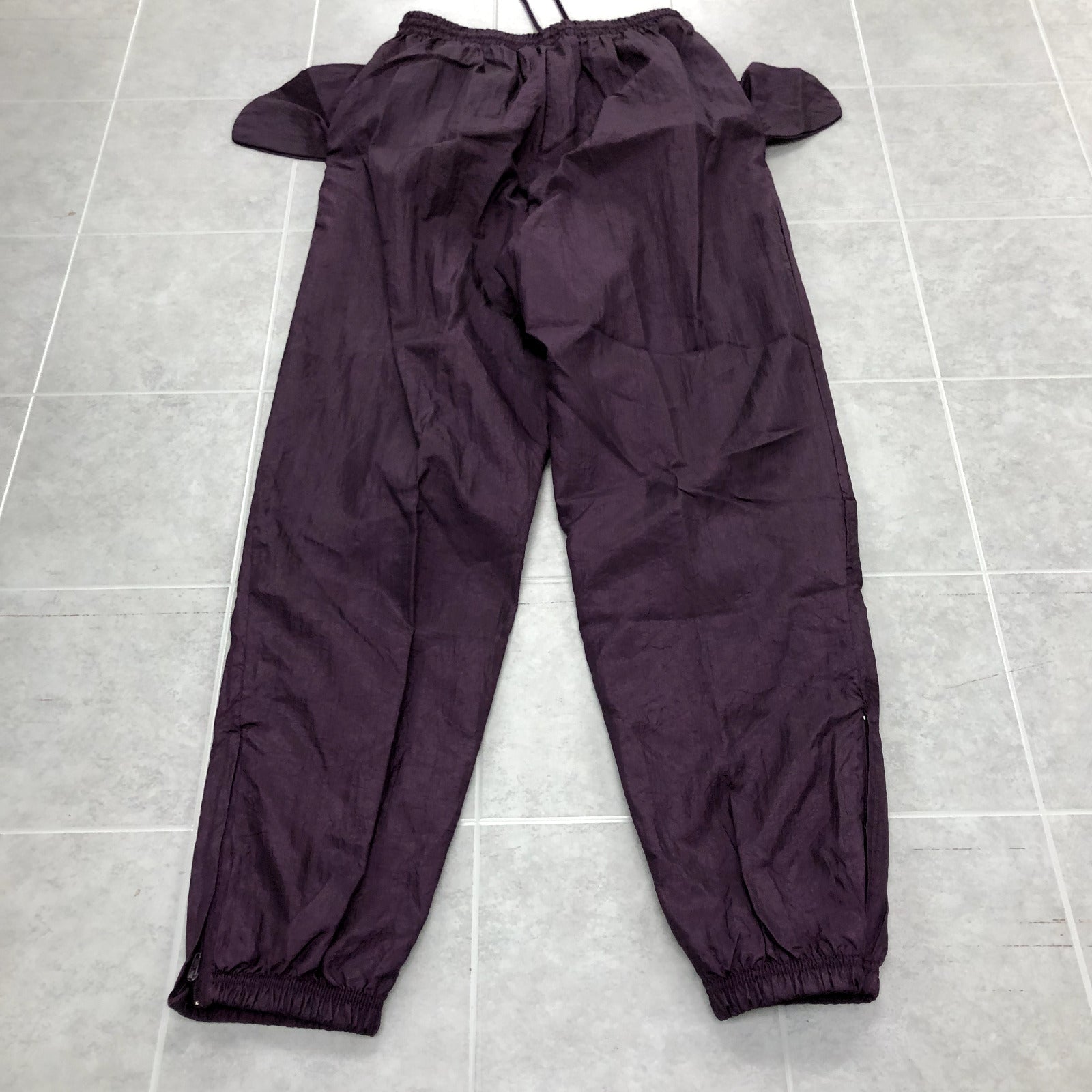 Vintage Athletech Purple Elastic Drawstring Waist Lined Track Pants Adult Size M