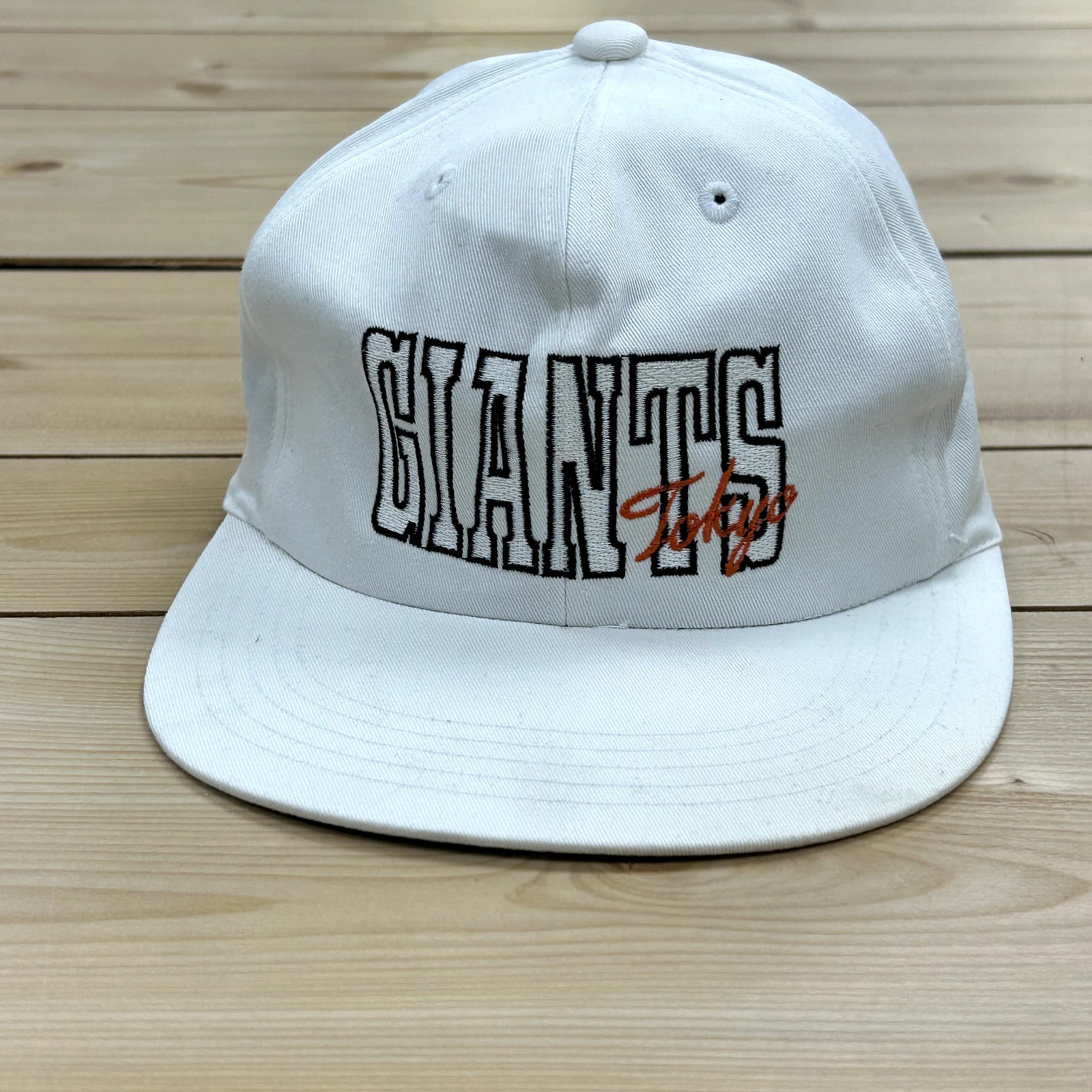 RARE Cross Company White Tokyo Giants Baseball Hat Snap-Back One Size Fits Most