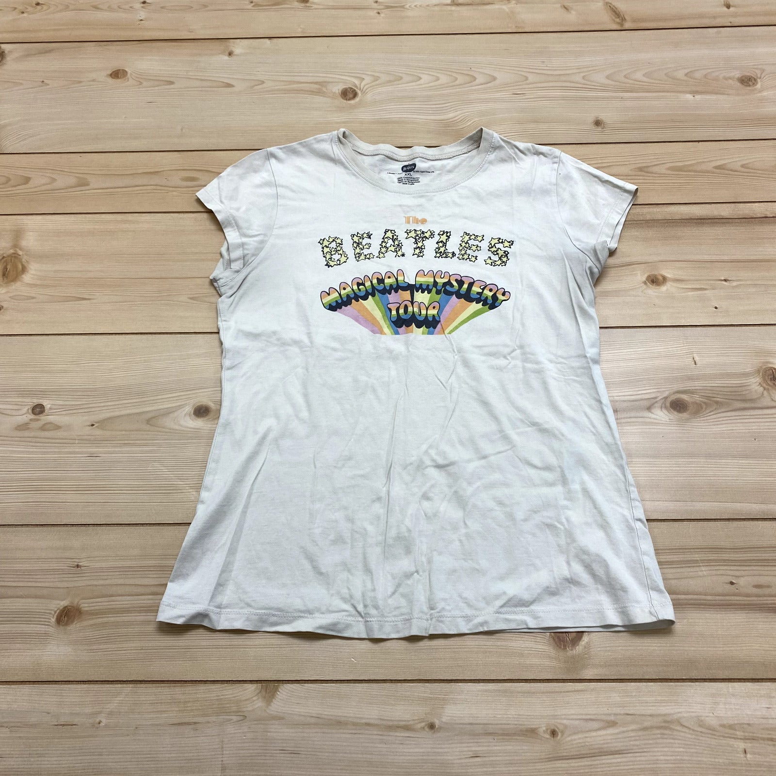 Apple Corps Tan Beatles Magical Mystery Tour Short Sleeve T-Shirt Youth Size XXL