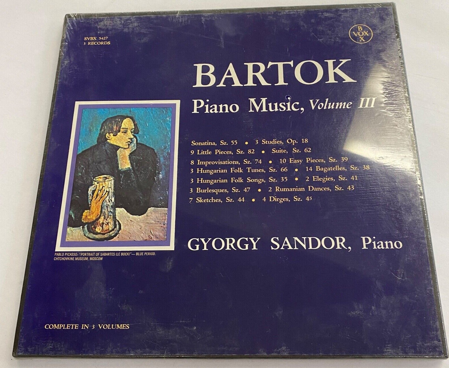 BARTOK: Piano Music, Volume II-NM1962 3LP BOX GYORGY SANDOR VOX BOX w/NOTES