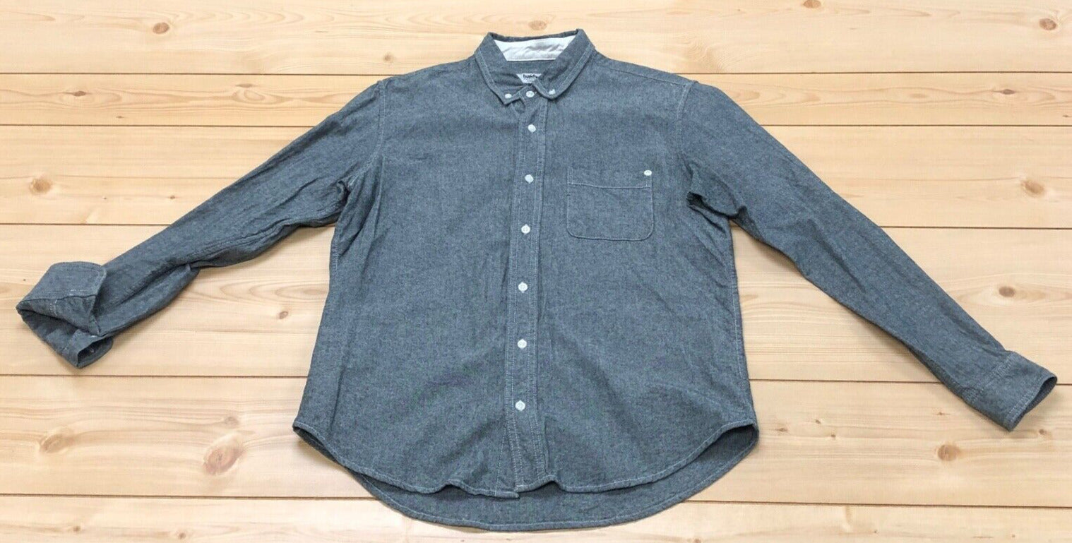 Baldwin Black Casual Long Sleeve Button Up Shirt Kansas City Made Adult Size L