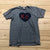Charlie Hustle Grey Heart Kansas City Crew Short Sleeve T-Shirt Womens Size L