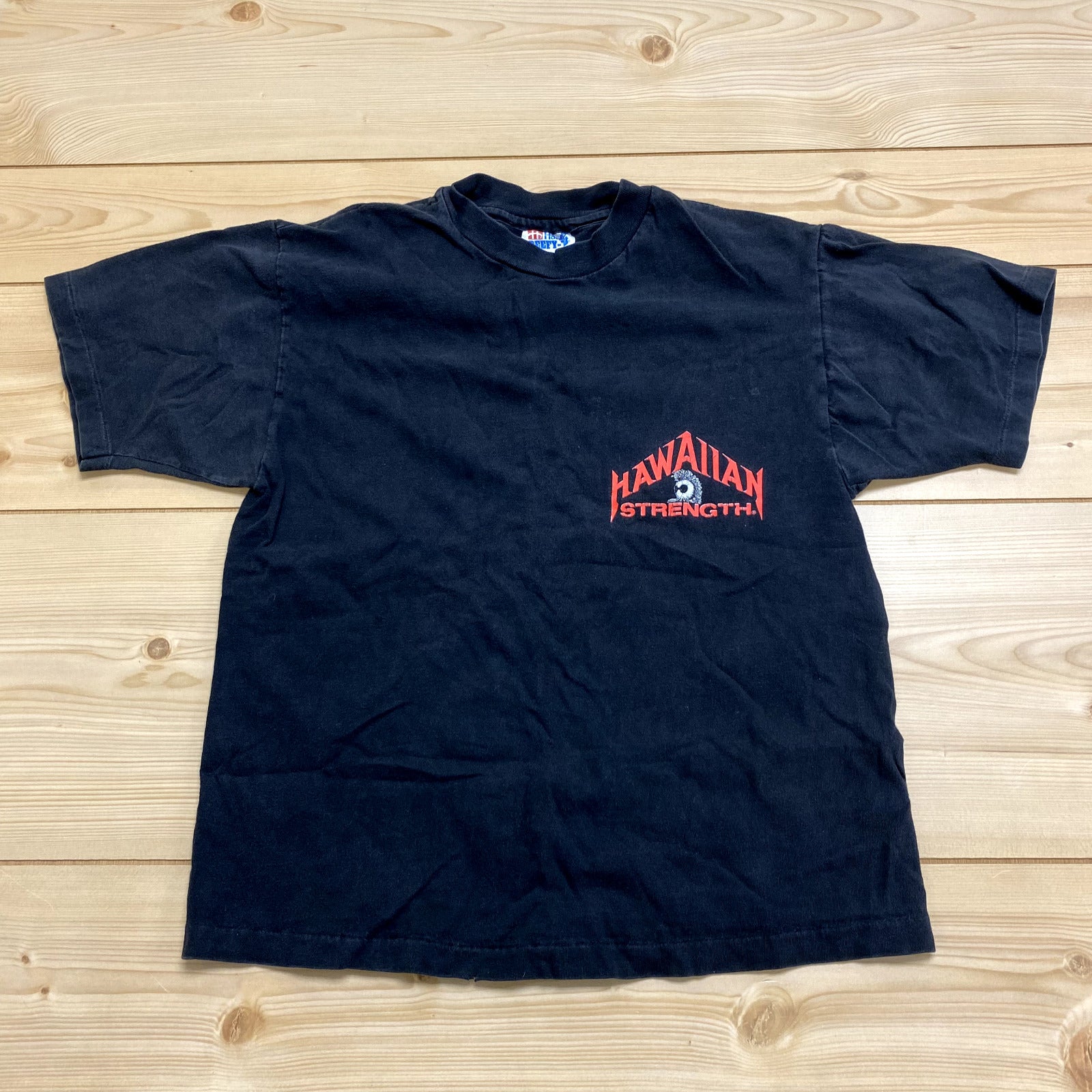 Vintage Hanes Black Puali Hawaiian Strength Short Sleeve T-Shirt Adult Size S