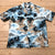 Palmbrand Blue Hawaiian Button Up Bahamas Short Sleeve Shirt Mens Size XL USA