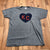 Vintage Charlie Hustle Gray KC Heart Short Sleeve Cotton T-Shirt Adult Size XL