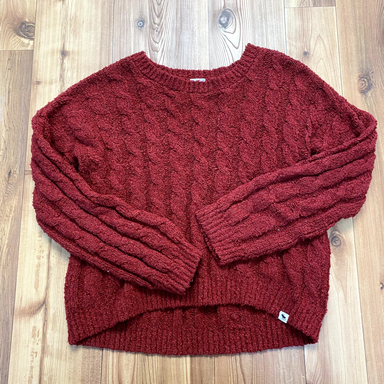 Abercrombie Kids Red Knitted Pullover Long Sleeve Sweater Youth Size 13/14