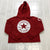 Converse Red Graphic Logo Regular Fit Casual Cropped Hoodie Girls' Size L