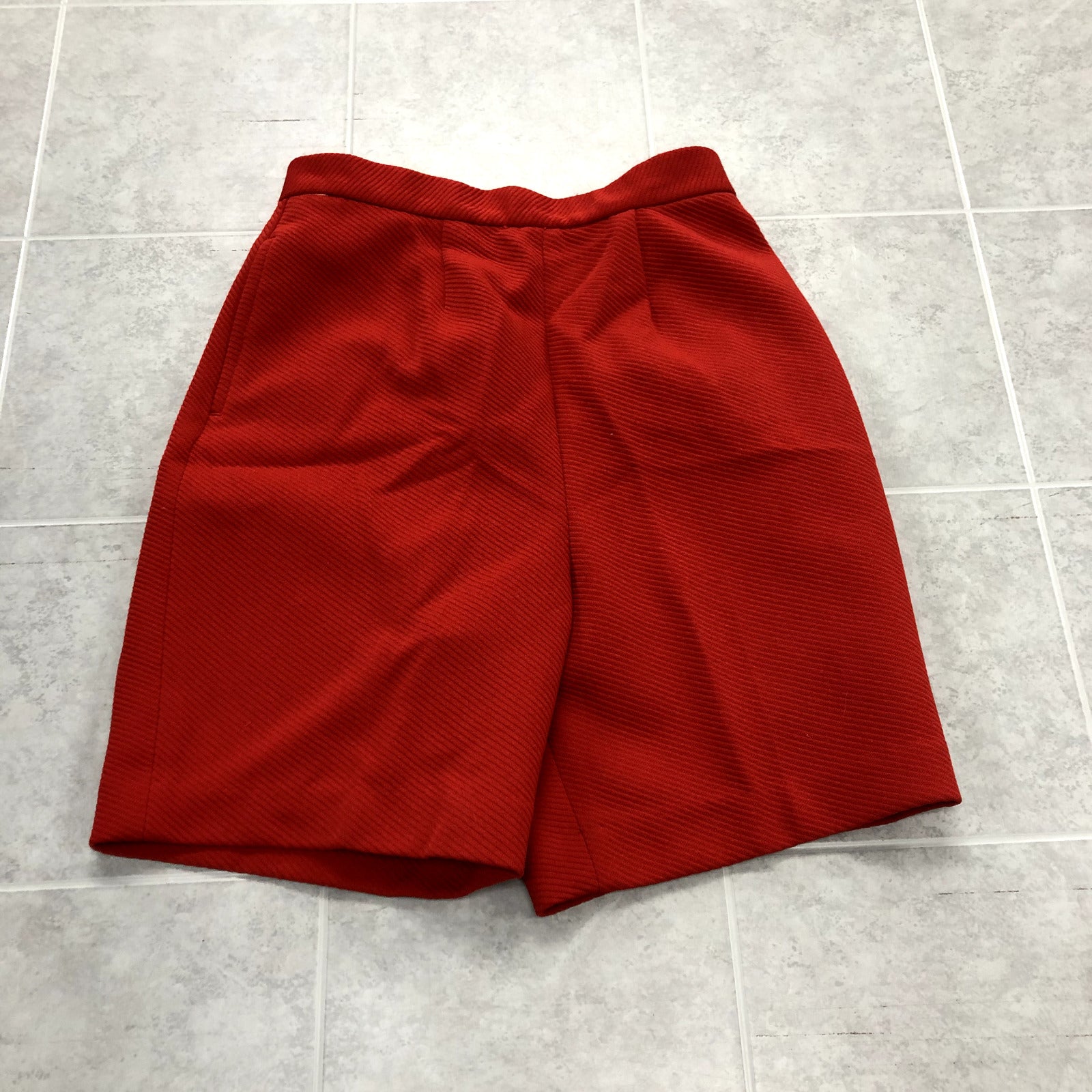 Vintage Sears Red Straight legged Flat Front Shorts Youth Size 10