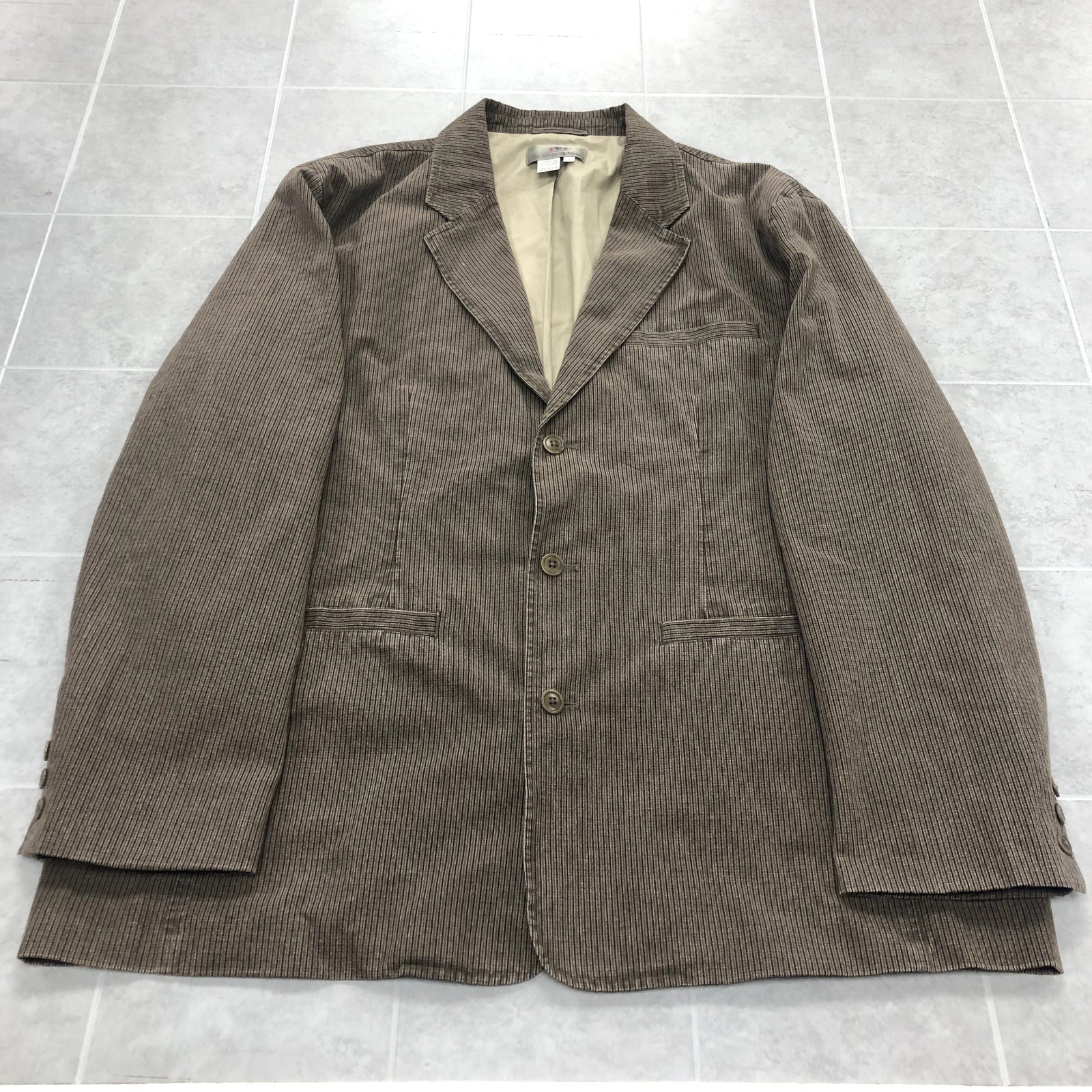 Vintage Territory Ahead Brown Long Sleeve Lined Suit Blazer Adult Size XXL