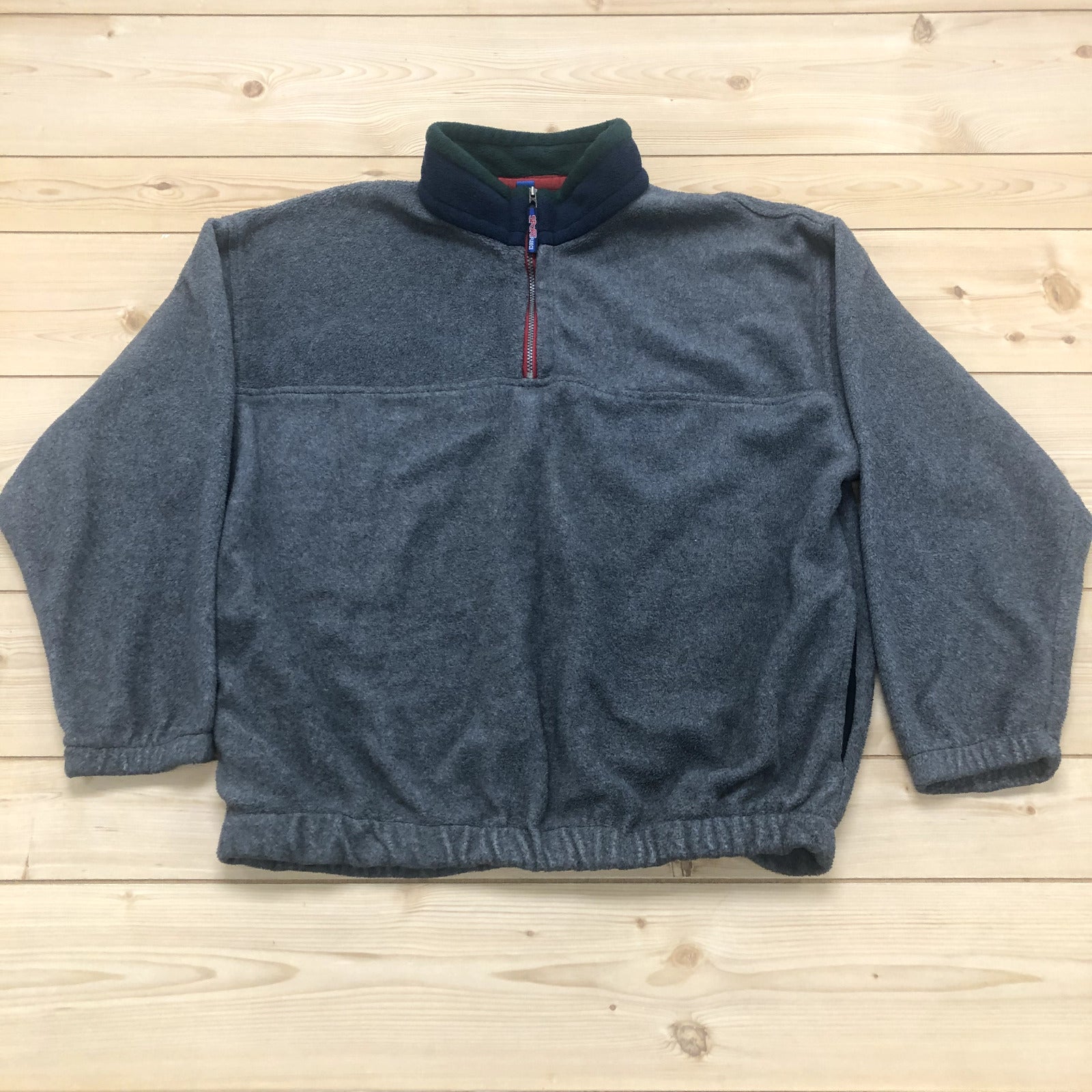Dunbrooke Sport Grey 1/4 Zip Up Long Sleeve Pullover Sweatshirt Mens Size XL