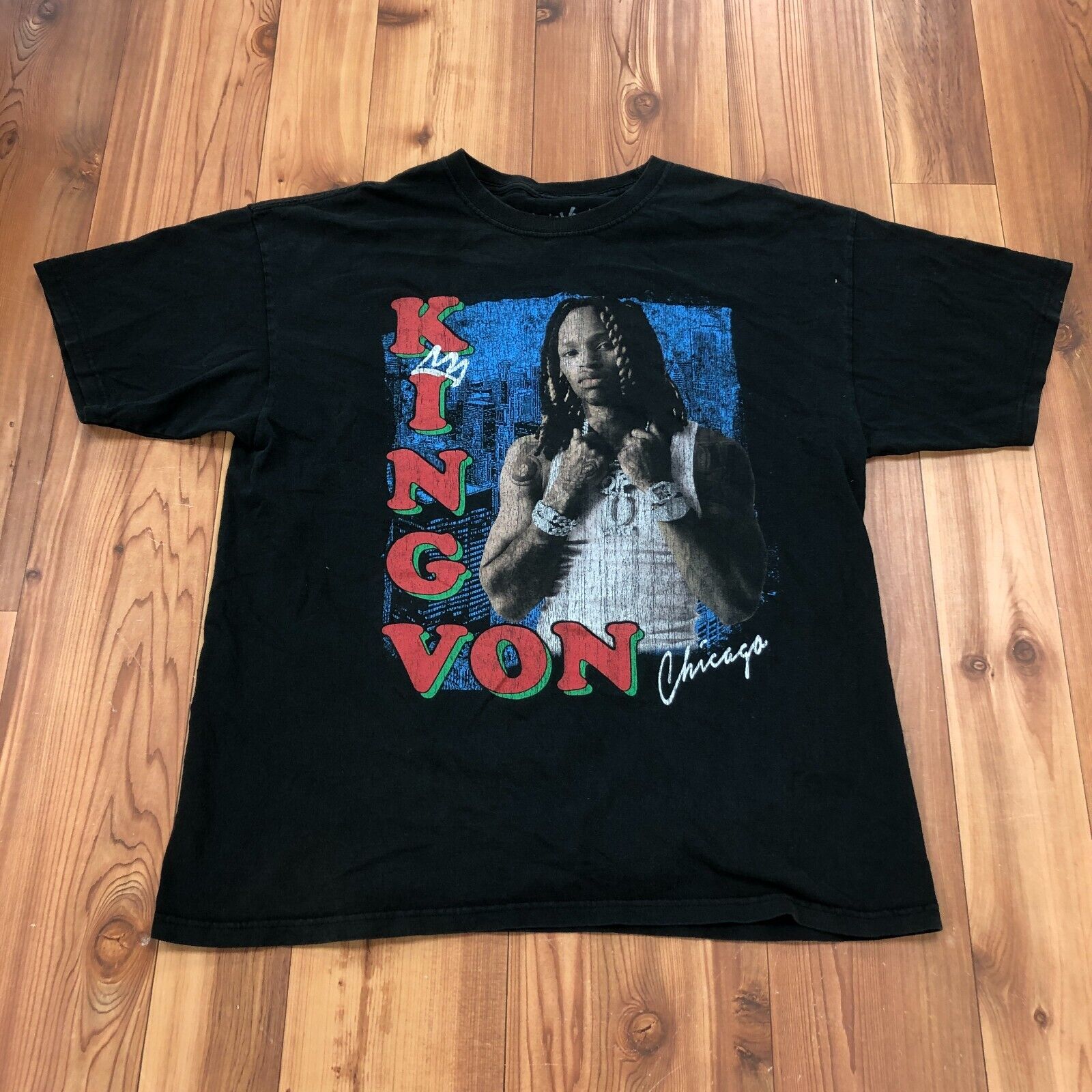 King Von Black Chicago Tour Graphic Short Sleeve Regular T-Shirt Adult Size XL