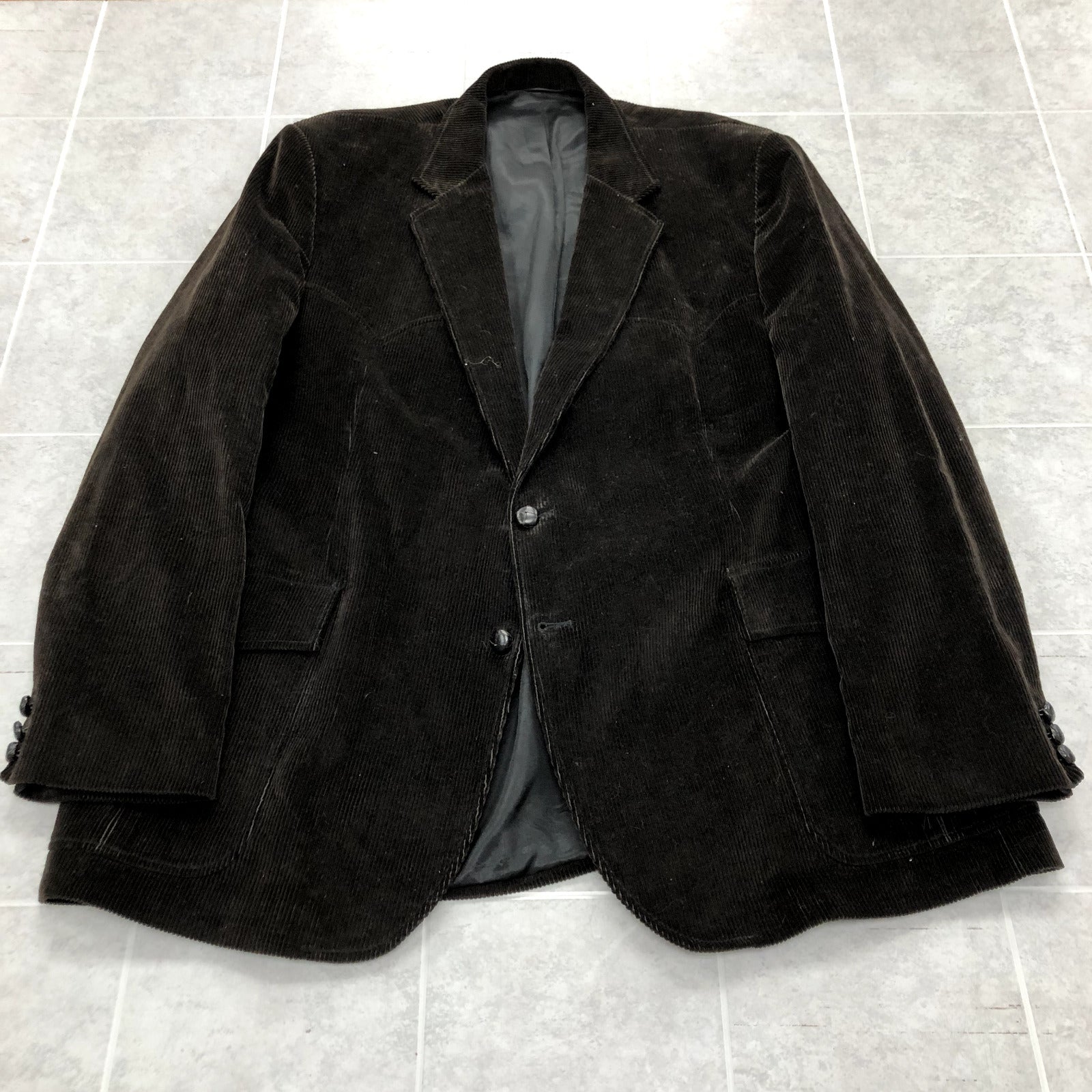Vintage Kenny Rogers Black Lined Corduroy Western Style Blazer Adult Size 50L