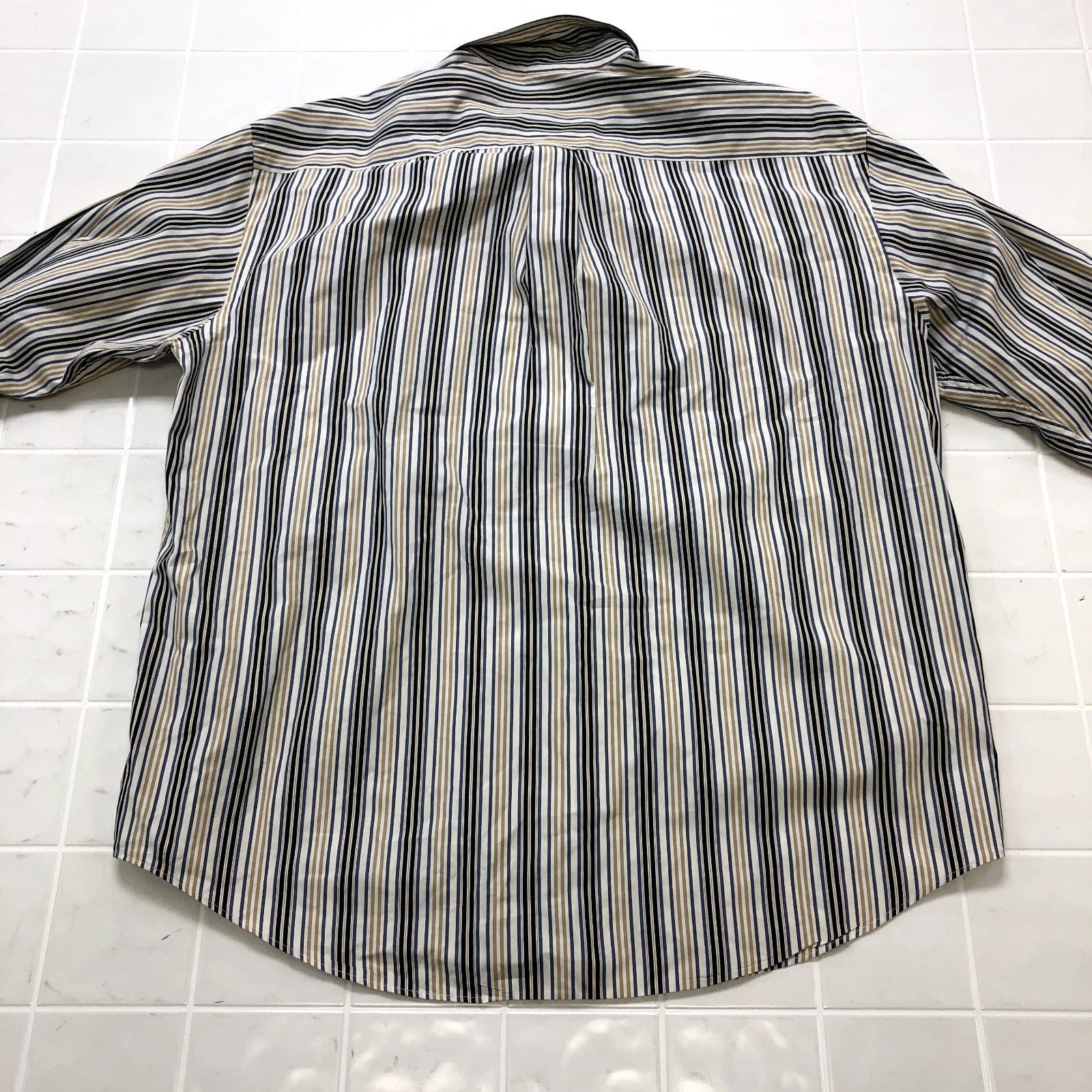 Nautica Multicolor Stripe Single Pocket Regular Button Up Shirt Adult Size XL