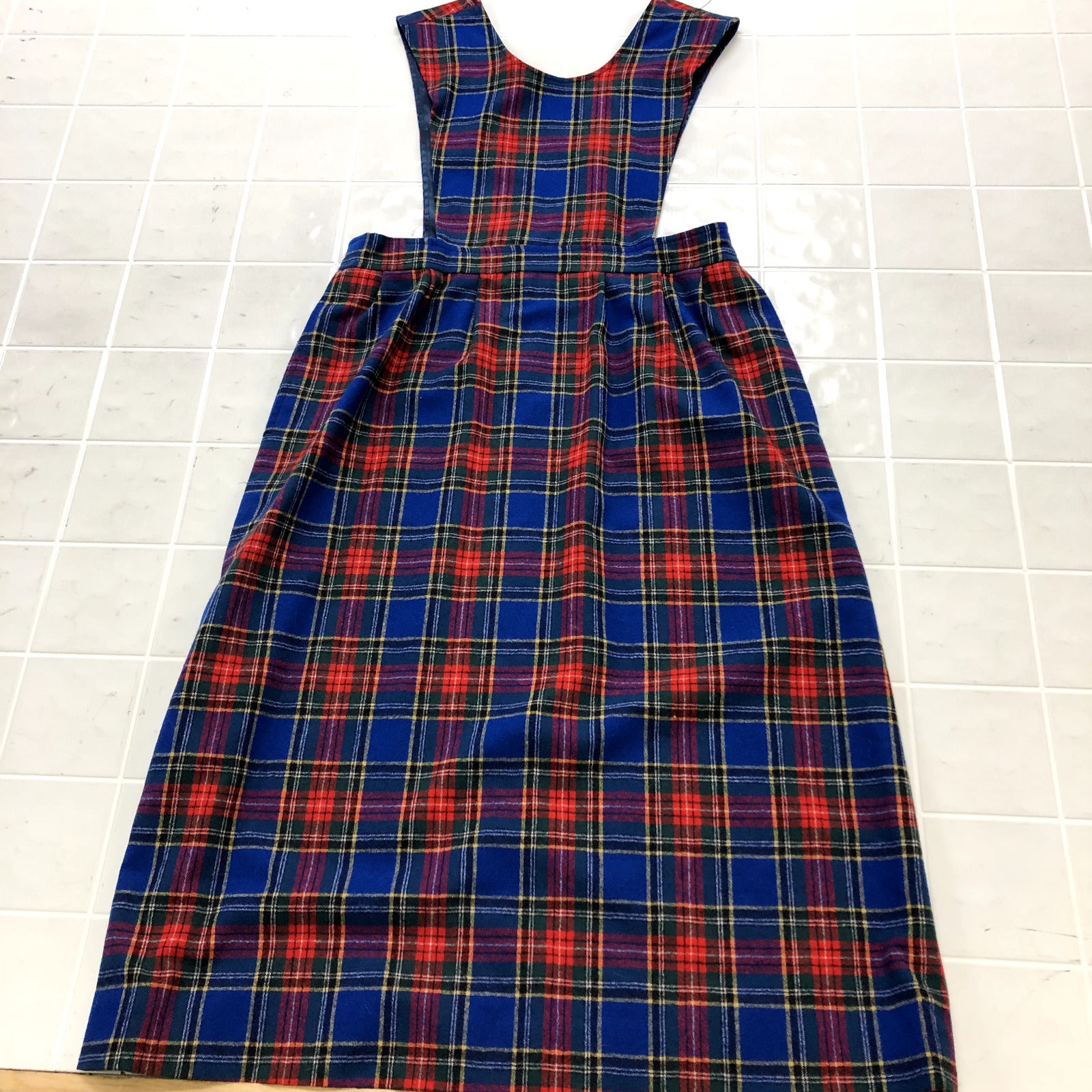 Vintage Pendleton Multicolor Plaid Regular Fit Skirt Overalls Women's Size 14