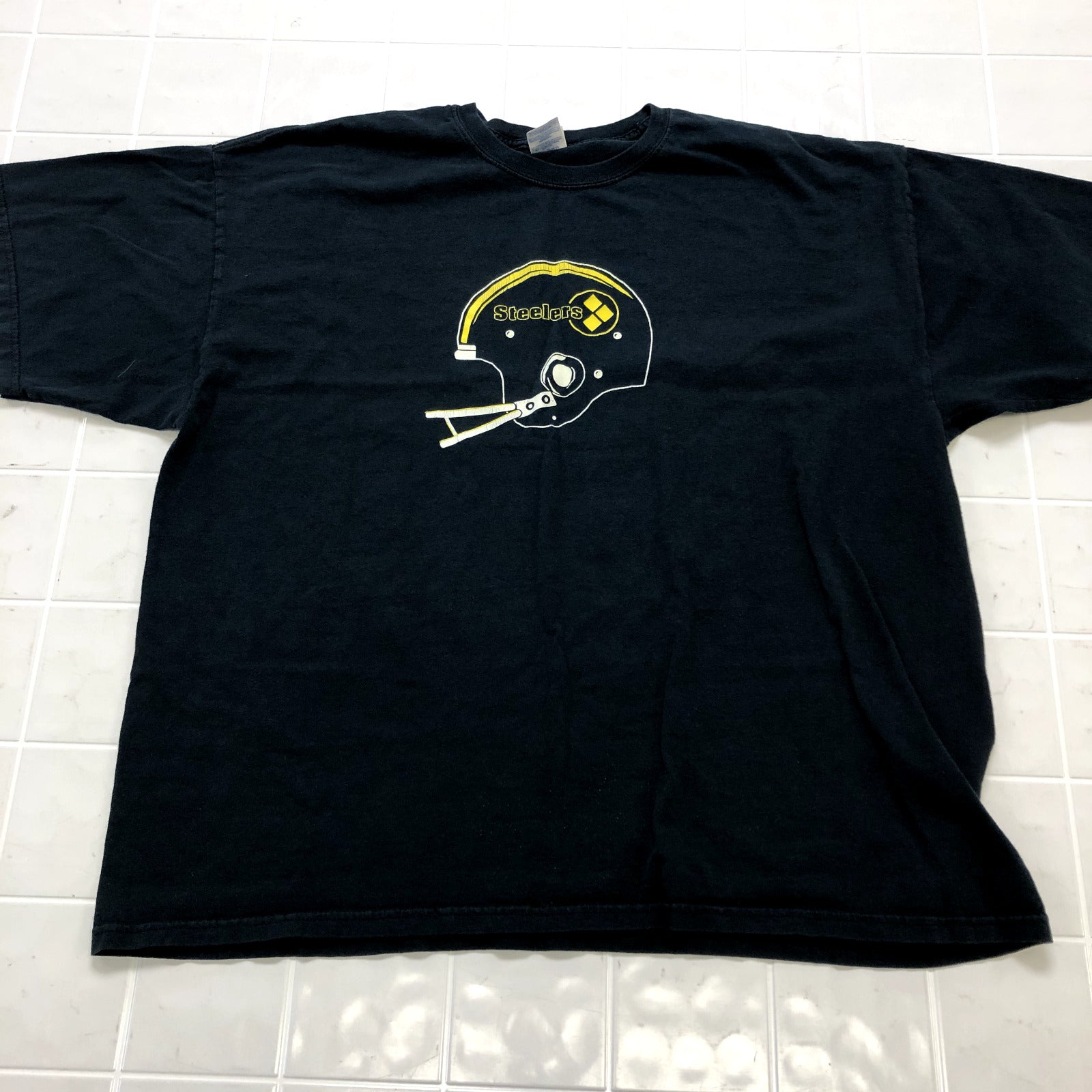 Gildan Black Pittsburgh Steelers Regular Crewneck Cotton T-shirt Adult Size 2XL