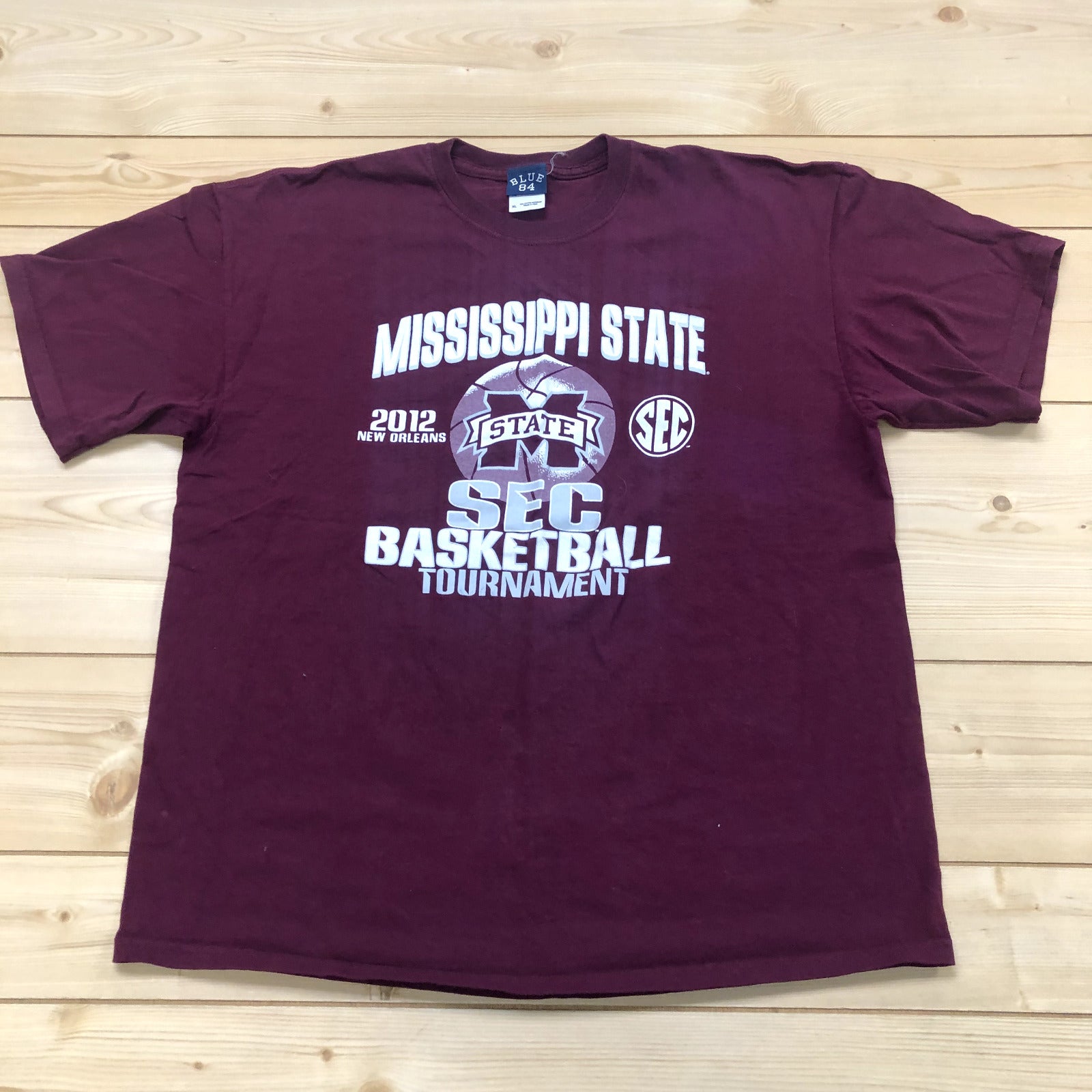 Blue 84 Maroon Mississippi State 2012 Basketball Tournament T-Shirt Size XL