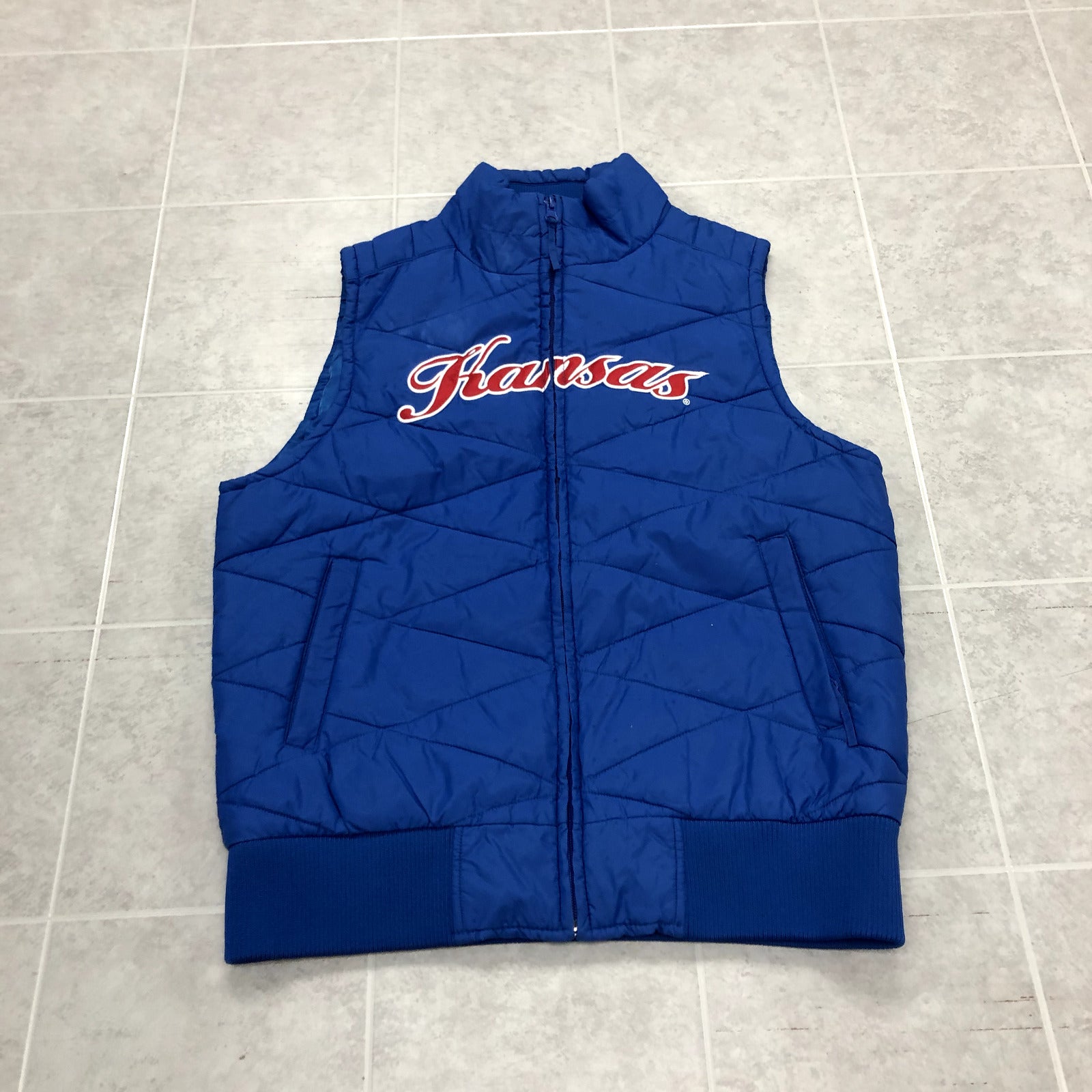 Colosseum Athletics Blue Full-Zip Insulated Kansas Jayhawks Vest Adult Size M